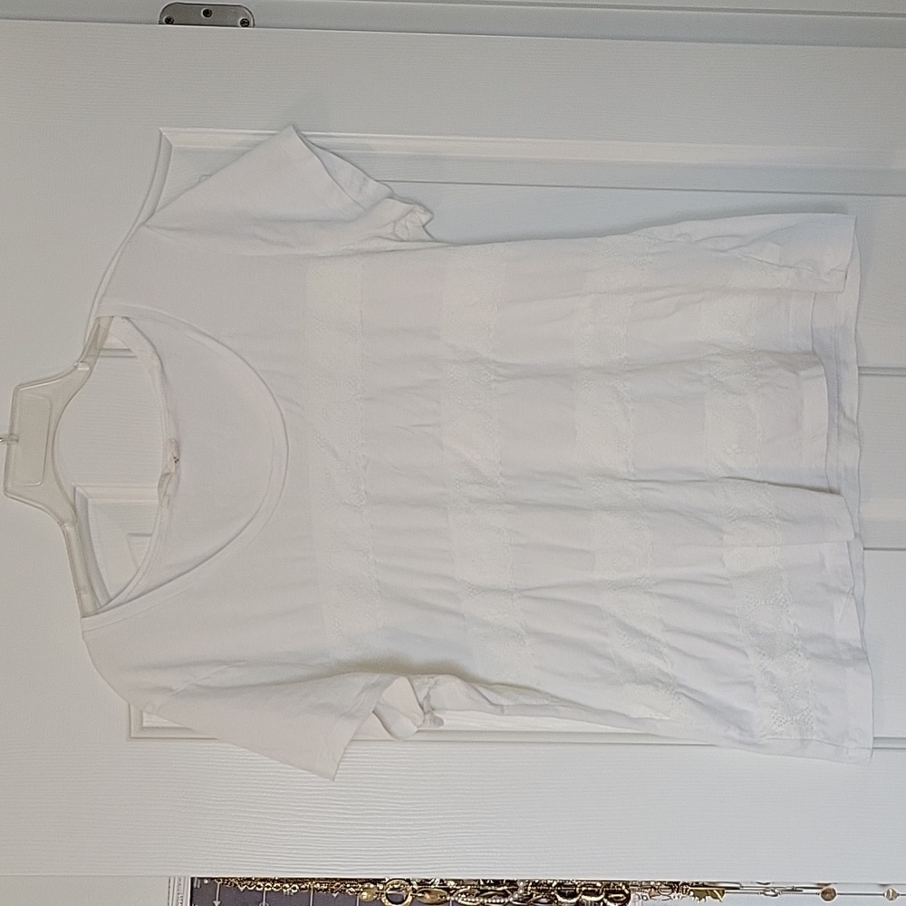 Off White T-shirt with Lace
